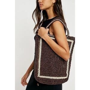 LF Markey Brown Beaded Tote Bag